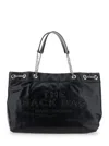 Marc Jacobs Women 'the Sack Bag' Black Shoulder Bag With Logo Embossed On The Front In Leather Woman In Black