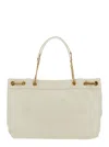 Marc Jacobs Women 'the Sack Bag' White Shoulder Bag With Logo Embossed On The Front In Leather Woman In White