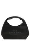 Marc Jacobs Women 'the Sack' Black Shoulder Bag With Embossed Logo In Hammered Leather Woman In Black