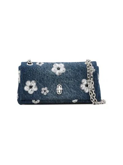 Marc Jacobs Women's The Sequin Daisy Denim Dual Chain Wallet In Blue