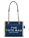 Marc Jacobs Sac Cabas The Denim Chain Micro Tote Bag In Dark Wash 473