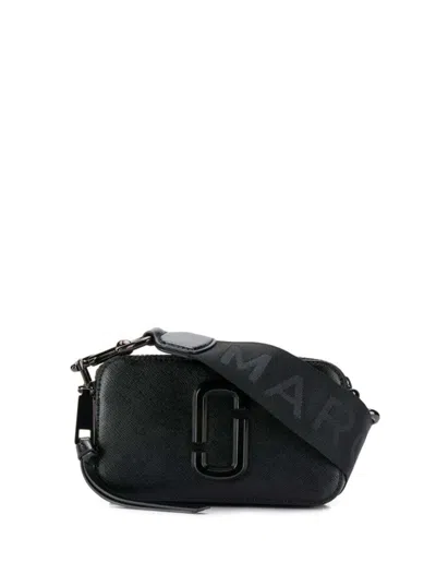 Marc Jacobs Women 'the Snapshot' Black Shoulder Bag With Metal Logo At The Front In Leather Woman In Multi
