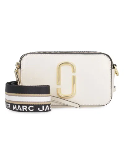 Marc Jacobs Snapshot Leather Shoulder Bag In White