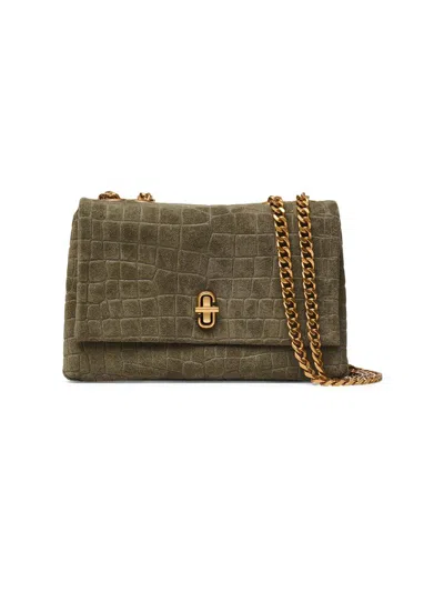 Marc Jacobs Women's The Suede Croc Dual Convertible Shoulder Bag In Green