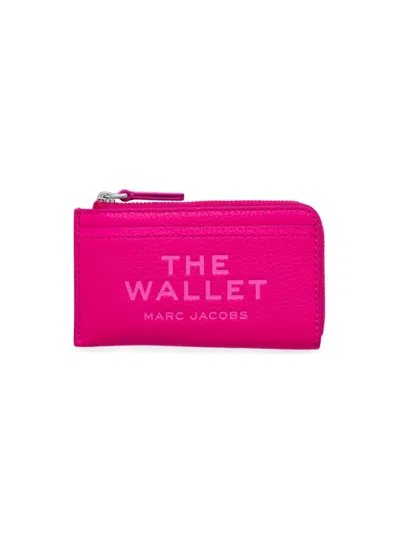 Marc Jacobs Women's Top Zip Leather Multi-wallet In Hot Pink