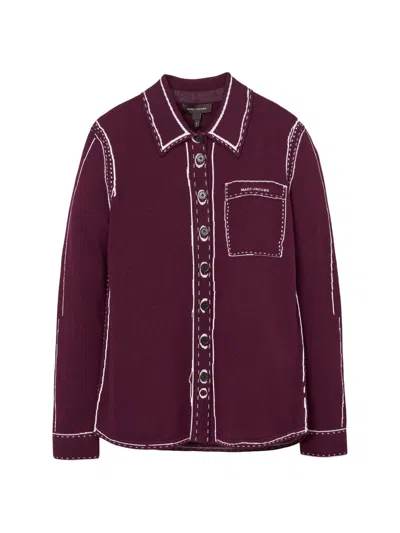 Marc Jacobs Women's Trompe L'oeil Knit Top In Burgundy