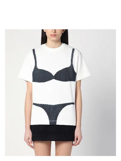 MARC JACOBS WOMEN'S TROMPE LOEIL T-SHIRT WITH LINGERIE PRINT