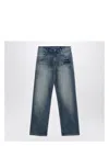 Marc Jacobs Logo Print Washed Jeans In Blue