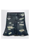 Marc Jacobs Washed Denim Skirt With Worn Details Women In Blue