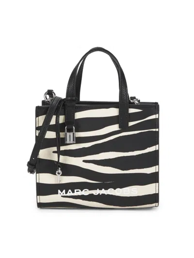 Marc Jacobs Women's Zebra Bold Grind Mini Leather Tote Bag In Black