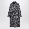 Marc Jacobs Zebra Brushed Alpaca Wool Coat In Black