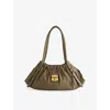 Marc Jacobs Womens Beech Cristina Logo-plaque Leather Satchel Bag In Brown