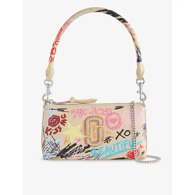 Marc Jacobs Womens  The Punk Scribble Snapshot Convertible Leather Shoulder Bag In Multi