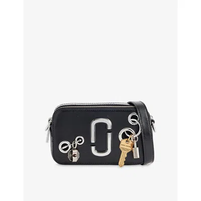 Marc Jacobs Womens  The Grommet Charm Snapshot Leather Cross-body Bag In Black