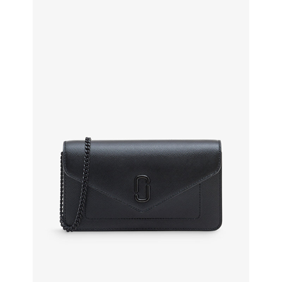 Marc Jacobs The Longshot Leather Wallet-on-chain In Black