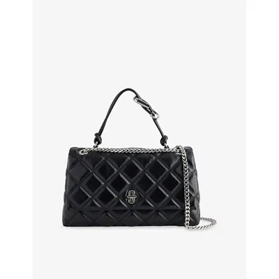 Marc Jacobs Womens The Quilted Dual Convertible Leather Shoulder Bag Black