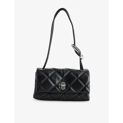 Marc Jacobs Womens The Quilted Mini Dual Leather Shoulder Bag Black