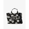 Marc Jacobs Daisy Print Canvas Medium Tote Bag With Adjustable Strap In Black/white