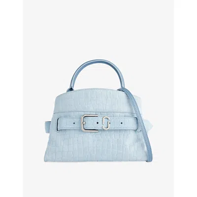 Marc Jacobs Womens Blue Mist Dakota Small Croc-embossed Leather Satchel