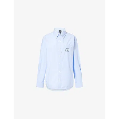 Marc Jacobs Womens  The Striped Long-sleeve Cotton Shirt In Blue