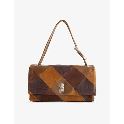 Marc Jacobs Womens Brown Multi Logo-engraved Patchwork Leather Shoulder Bag