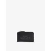 Marc Jacobs Womens Debossed-branding Leather Card Holder Black