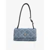 Marc Jacobs Womens Light Wash Indigo The Quilted Mini Denim Shoulder Bag