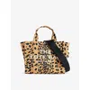 Marc Jacobs The Cheetah Canvas Small Tote Bag In Black Multi