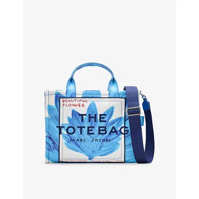 Marc Jacobs Womens Blue Multi  X David Shrigley The Medium Canvas Tote Bag