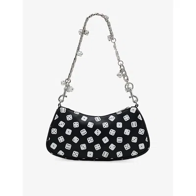 Marc Jacobs Womens Black/white  X Derrick Adams Charm Leather Shoulder Bag In Multi