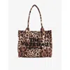 Marc Jacobs Womens Medium Leopard Woven Tote Bag Brown Multi In Brown Multi