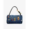 Marc Jacobs Womens Medium Wash Multi The Dual Trinket Denim Shoulder Bag