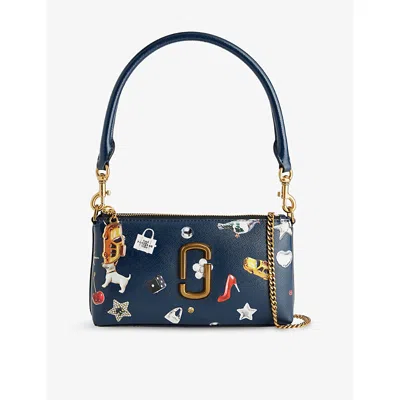 Marc Jacobs Womens Navy Multi The Trinket Snapshot Convertible Leather Shoulder Bag
