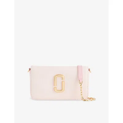 Marc Jacobs Womens Powder Pink Multi The Snapshot Leather Wallet-on-chain In Orange