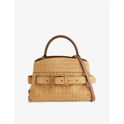 Marc Jacobs Womens Sahara Dakota Small Croc-embossed Leather Satchel In Sand