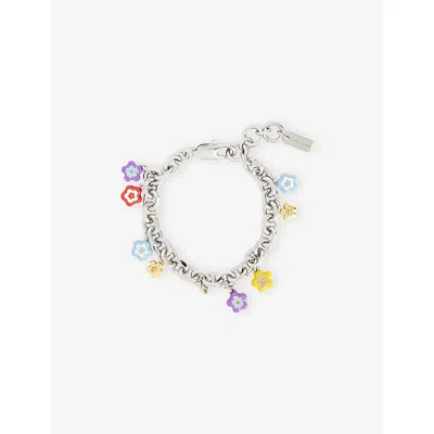 Marc Jacobs Womens Daisy Brass Bracelet Silver Multi