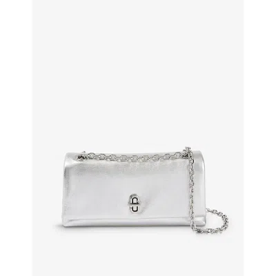 Marc Jacobs Womens The Dual Leather Wallet On Chain Silver