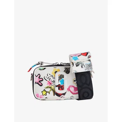 Marc Jacobs Womens The Snapshot Leather Cross-body Bag White Multi