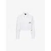 Marc Jacobs Womens The Cropped Text-embroidery Cotton Shirt White In White