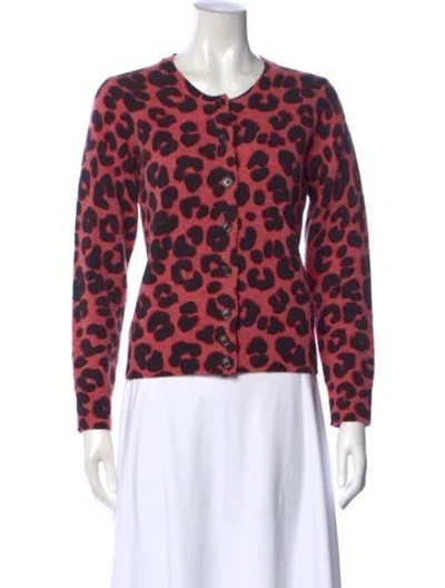 Pre-owned Marc Jacobs Wool Animal Print Sweater In Pink