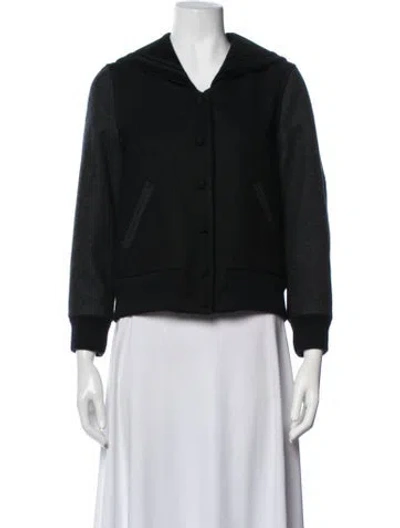 Pre-owned Marc Jacobs Wool Bomber Jacket In Black