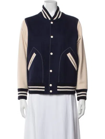 Pre-owned Marc Jacobs Wool Bomber Jacket In Blue