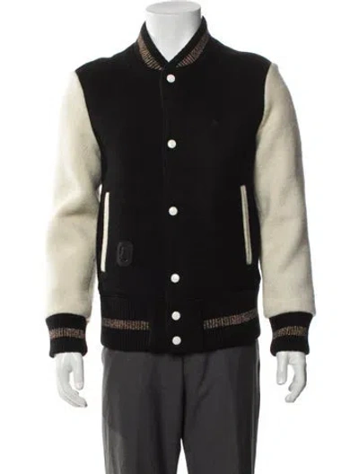 Pre-owned Marc Jacobs Wool Colorblock Pattern Jacket In Black