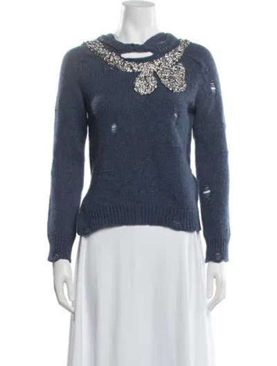 Pre-owned Marc Jacobs Wool Crew Neck Sweater In Blue