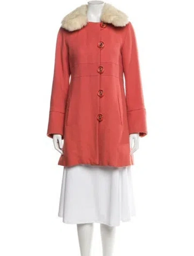 Pre-owned Marc Jacobs Wool Faux Fur Coat In Orange