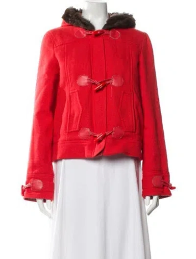 Pre-owned Marc Jacobs Wool Faux Fur Jacket In Orange