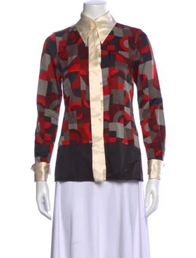 Pre-owned Marc Jacobs Wool Graphic Print Button-up Top
