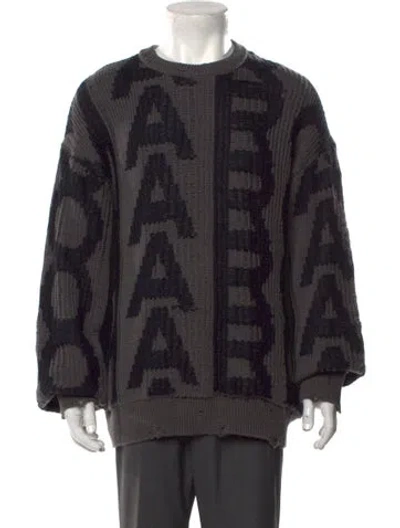 Pre-owned Marc Jacobs Wool Graphic Print Pullover In Black