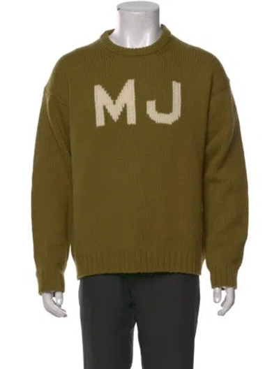 Pre-owned Marc Jacobs Wool Graphic Print Pullover In Green