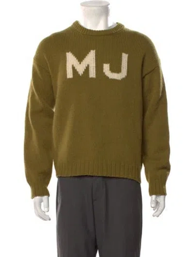 Pre-owned Marc Jacobs Wool Graphic Print Pullover In Green